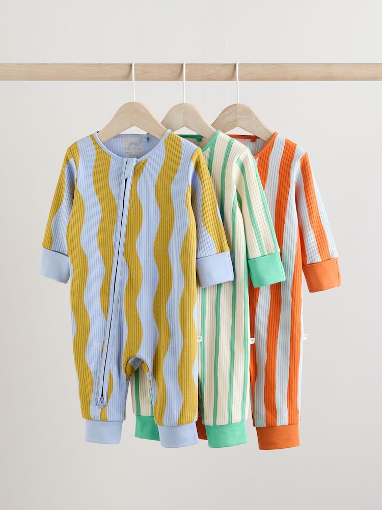Modra/oranžna - Dojenček Two Way Zip brez stopal 100% Cotton Sleepsuits 3 Paket (0mesec-3leto) - Slika 1 iz 13 Modra/oranžna - Dojenček Two Way Zip brez stopal 100% Cotton Sleepsuits 3 Paket (0mesec-3leto) - Slika 1 iz 13