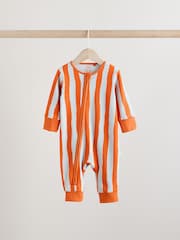 Blue/Orange Baby Two Way Zip Footless Sleepsuits 3 Pack (0mths-3yrs) - Image 5 of 13