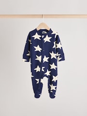 Navy Star Sleepsuits 3 Pack (0mths-2yrs) - Image 2 of 12