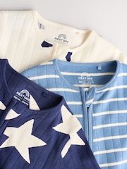 Navy Star Sleepsuits 3 Pack (0mths-2yrs) - Image 8 of 12