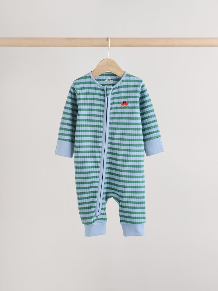 Blue Baby Transport Two Way Zip Footless Sleepsuits 4 Pack (0mths-3yrs) - Image 3 of 13