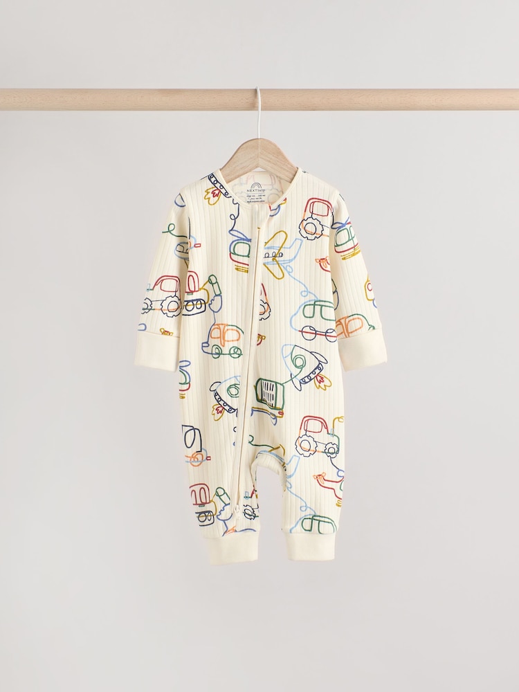 Blue Baby Transport Two Way Zip Footless Sleepsuits 4 Pack (0mths-3yrs) - Image 5 of 13