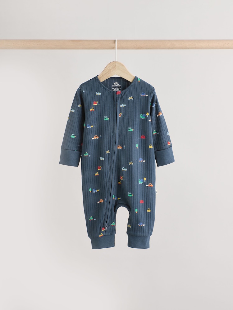 Blue Baby Transport Two Way Zip Footless Sleepsuits 4 Pack (0mths-3yrs) - Image 7 of 13
