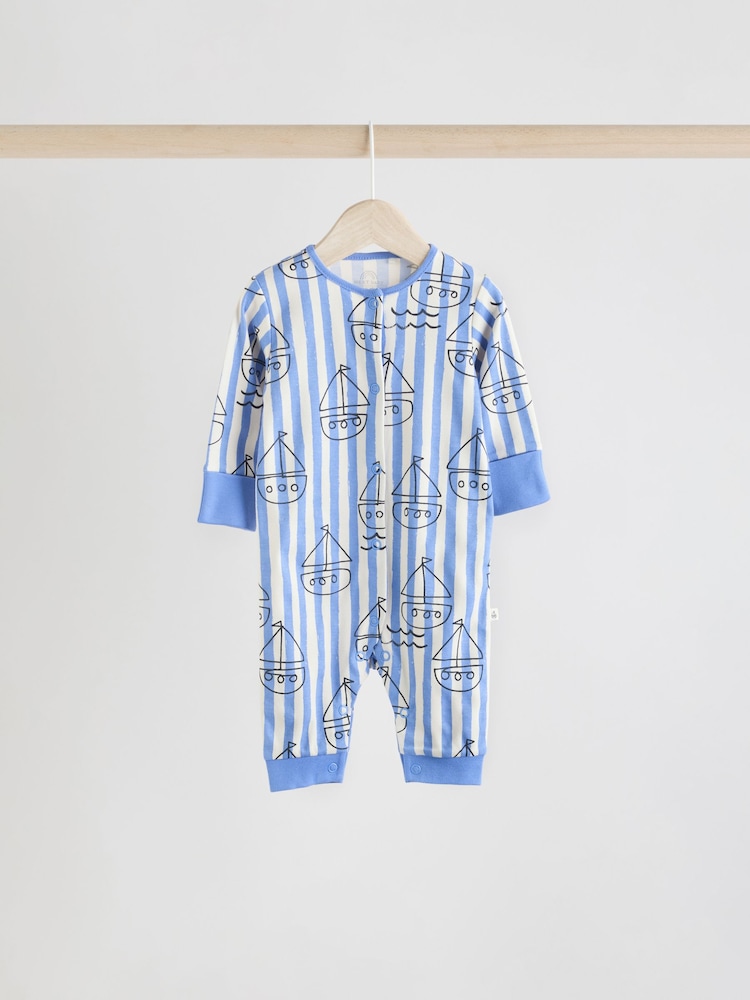 Blue Baby Footless Sleepsuits 3 Pack (0mths-3yrs) - Image 6 of 13