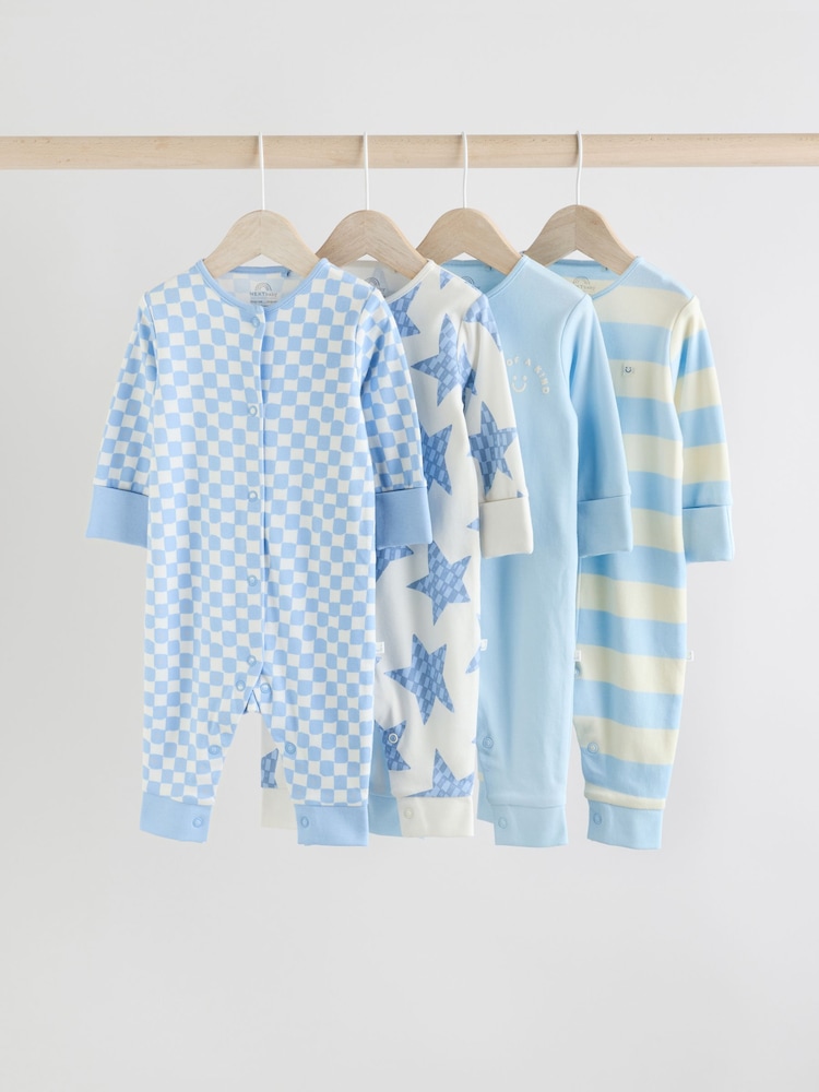 Blau - Fußlose Baby-Schlafanzüge mit Sternmotiv im 4er-Pack (0M.–3J.) - Bild 1 von 14 Blau - Fußlose Baby-Schlafanzüge mit Sternmotiv im 4er-Pack (0M.–3J.) - Bild 1 von 14