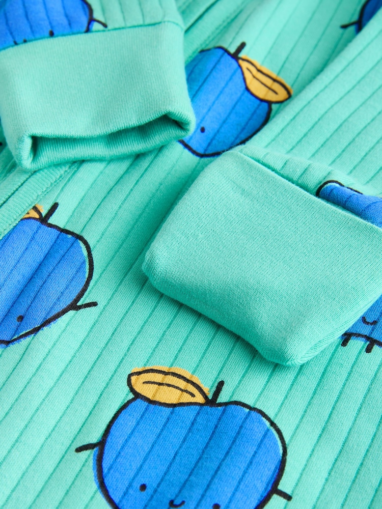 Bright Veg Baby Two Way Zip Footless 100% Cotton Sleepsuits 3 Pack (0mths-3yrs) - Image 10 of 15
