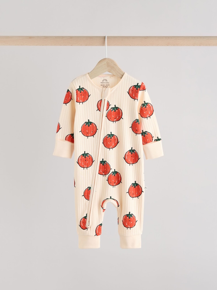 Bright Veg Baby Two Way Zip Footless 100% Cotton Sleepsuits 3 Pack (0mths-3yrs) - Image 3 of 15