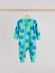 Bright Veg Baby Two Way Zip Footless Sleepsuits 3 Pack (0mths-3yrs) - Image 4 of 15