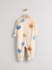 Beige Baby Zip Fleece Sleepsuit - Image 1 of 9