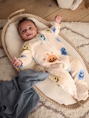 Beige Baby Zip Fleece Sleepsuit - Image 2 of 9