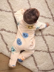 Beige Baby Zip Fleece Sleepsuit - Image 3 of 9