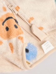 Beige Baby Zip Fleece Sleepsuit - Image 6 of 9