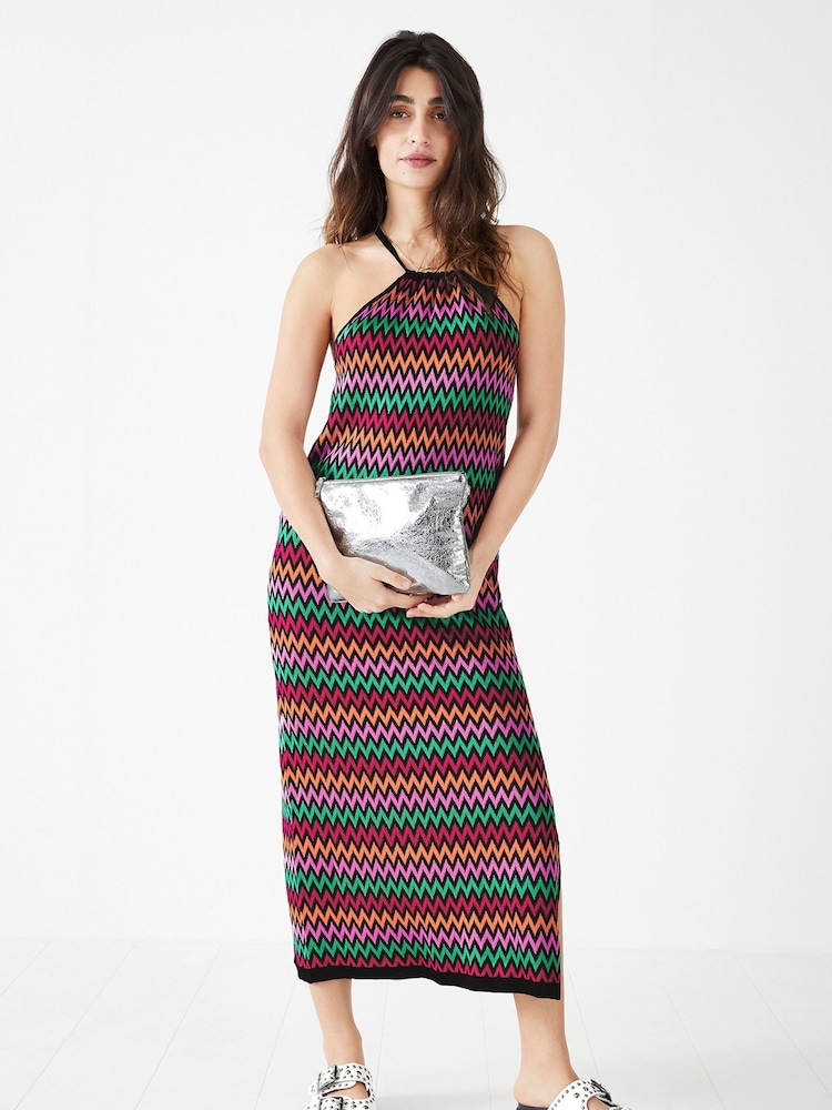 Hush Black Martina Halterneck Knitted Dress - Image 1 of 4