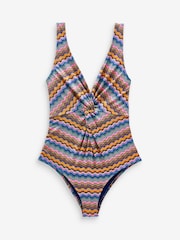 Hush Blue Zig Zag Front Twist Swimsuit - Image 5 of 5