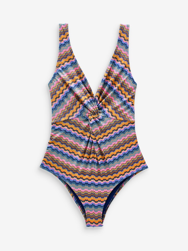 Hush Blue Zig Zag Front Twist Swimsuit - Image 5 of 5