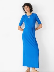Hush Blue Alice Ribbed Jersey Dress - Image 1 of 4