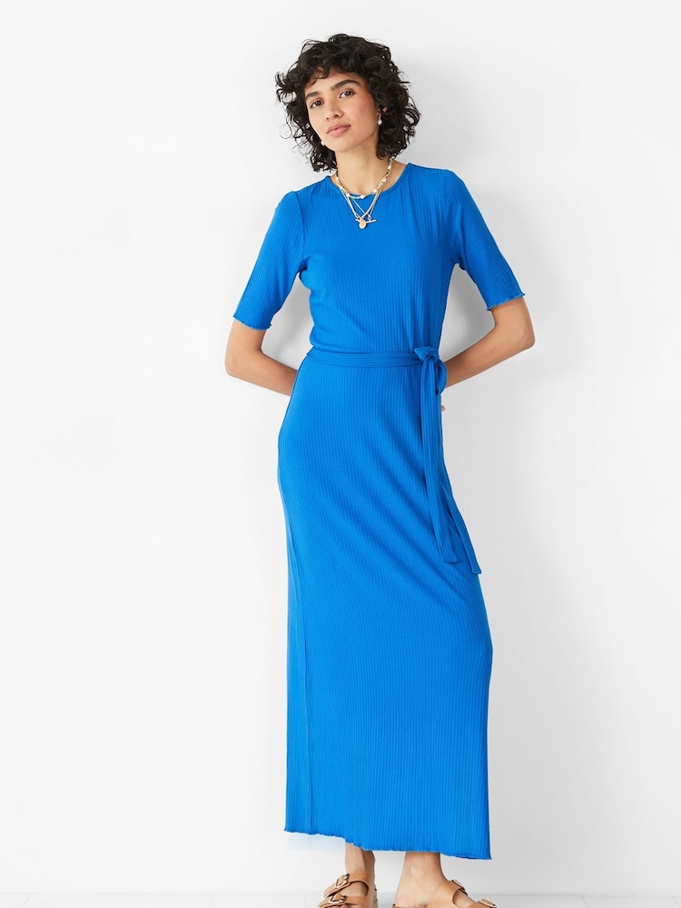 Hush Blue Alice Ribbed Jersey Dress - Image 1 of 4