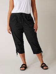 Evans Elasticated Waist Cropped Trousers - Image 1 of 4