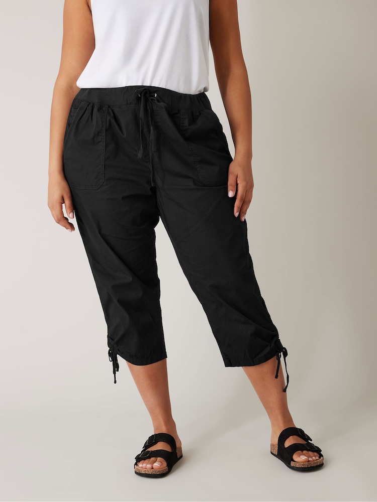 Evans Elasticated Waist Cropped Trousers - Image 1 of 4