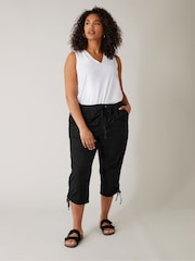 Evans Elasticated Waist Cropped Trousers - Image 2 of 4