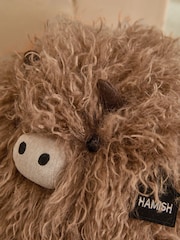 Natural Hamish The Highland Cow Faux Fur Ball Doorstop - Image 2 of 5