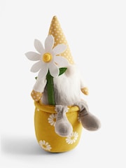 Ochre Yellow Floral Daisy Spring Gonk Plant Pot Doorstop - Image 3 of 4