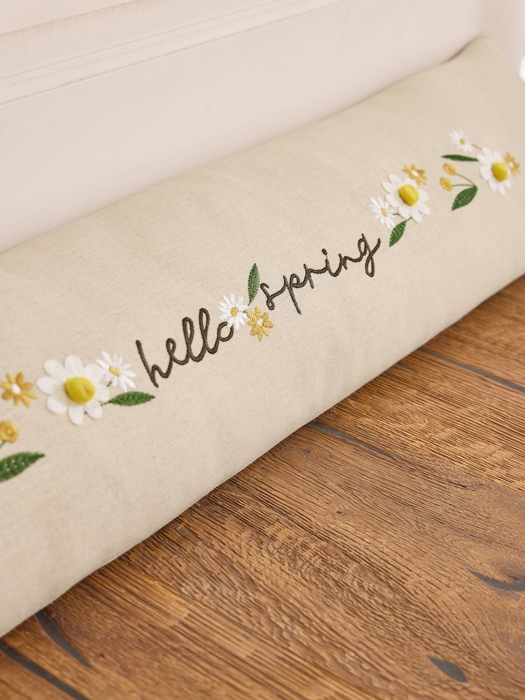 Natural Hello Spring Floral Daisy Draught Excluder - Image 2 of 5