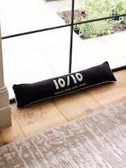 Black Ten Out Of Ten Velvet Embellished Draught Excluder - Image 1 of 5