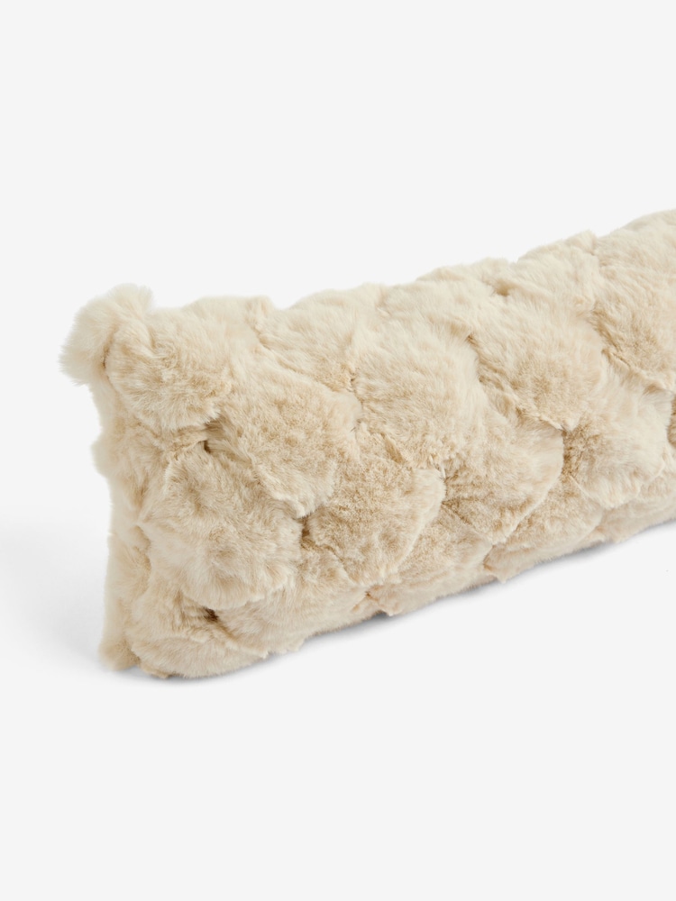 Natural Luna Scallop Plush Faux Fur Draught Excluder - Image 5 of 5