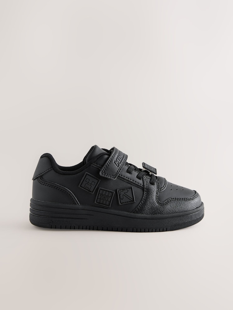 Noir Minecraft - Chaussures School Touch Fastening à lacets élastiques - Image 3 of 6
