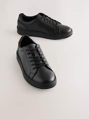 Black Leather Lace Up School Shoes - Image 1 of 5