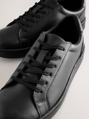 Black Leather Lace Up School Shoes - Image 3 of 5