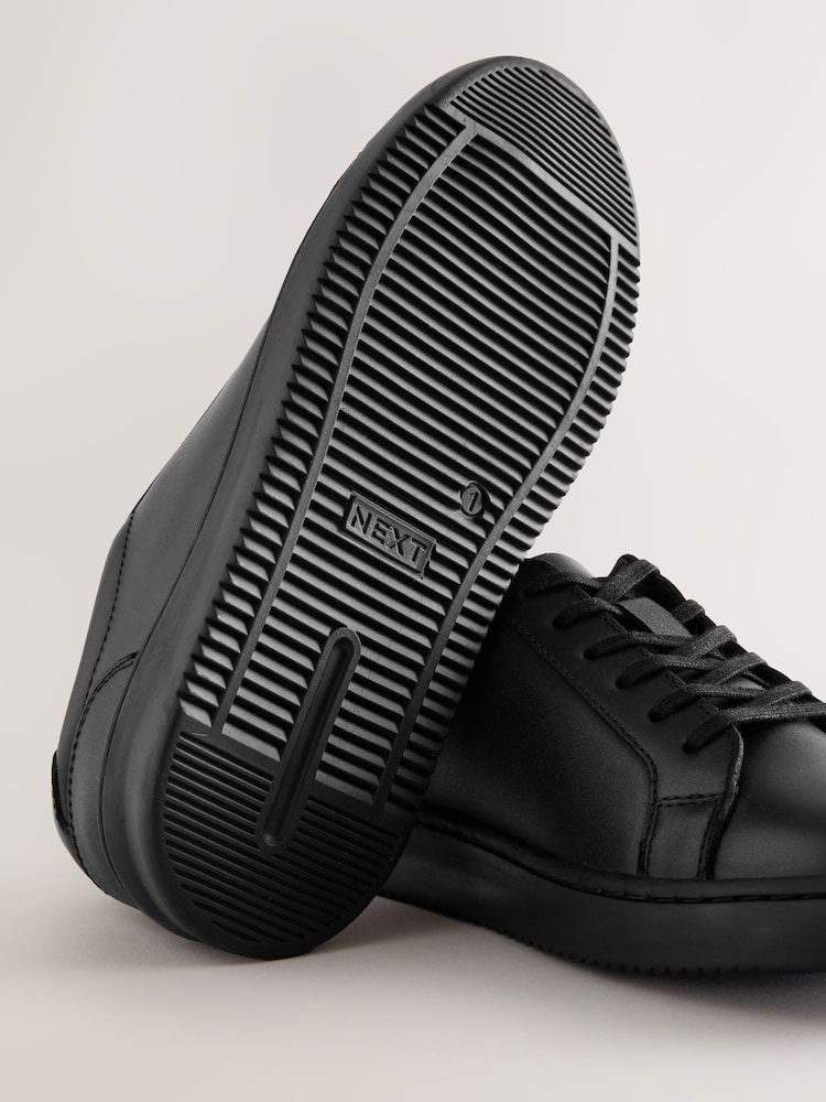 Black Leather Lace Up School Shoes - Image 5 of 5