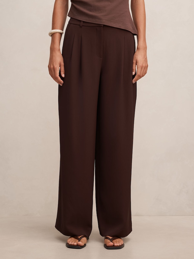 Forever New Brown Dani Straight Leg Pants - Image 1 of 5 Forever New Brown Dani Straight Leg Pants - Image 1 of 5
