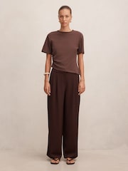 Forever New Brown Dani Straight Leg Pants - Image 5 of 5