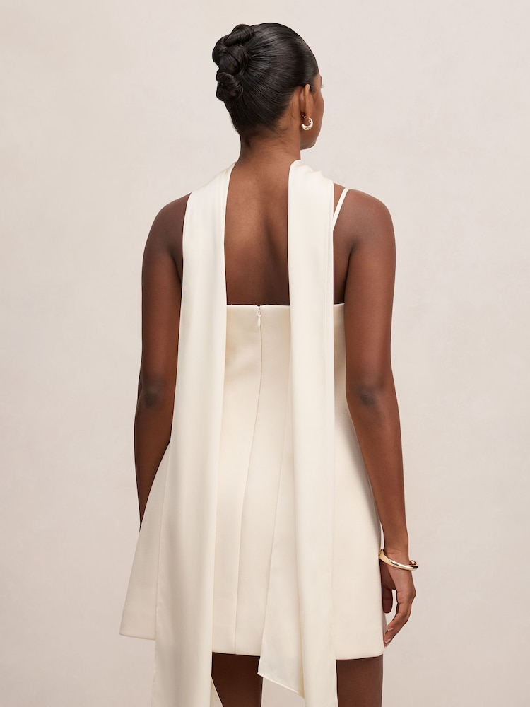 Forever New Cream Darcy Petite Scarf Mini Dress - Image 2 of 5