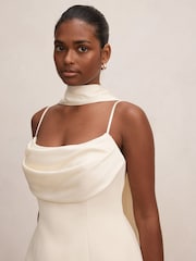 Forever New Cream Darcy Petite Scarf Mini Dress - Image 3 of 5