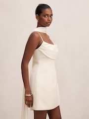 Forever New Cream Darcy Petite Scarf Mini Dress - Image 4 of 5