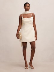 Forever New Cream Darcy Petite Scarf Mini Dress - Image 5 of 5