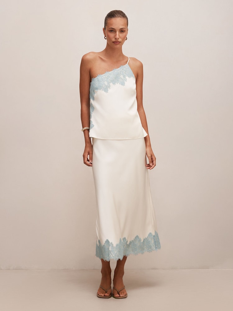 Forever New Cream Adele One Shoulder Lace Trim Top - Image 5 of 5 Forever New Cream Adele One Shoulder Lace Trim Top - Image 5 of 5