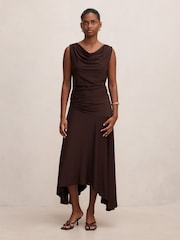 Forever New Brown Ada Petite Drape Cowl Neck Back Top - Image 5 of 5