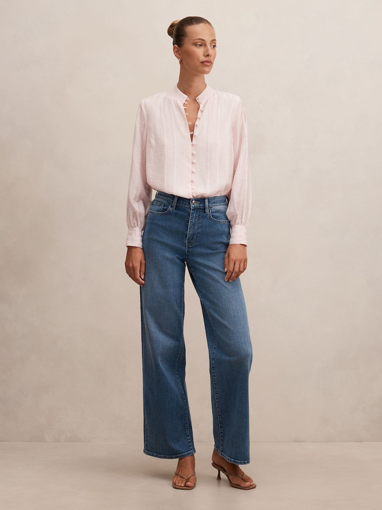 Forever New Pink Astra Lace Trim Blouse Contains Linen - Image 2 of 5 Forever New Pink Astra Lace Trim Blouse Contains Linen - Image 2 of 5