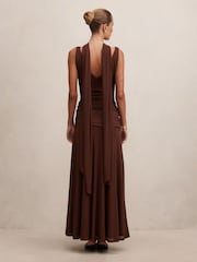 Forever New Brown Vivianne Scarf Tie Maxi Dress - Image 2 of 4
