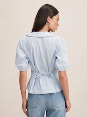 Forever New Blue Gracie Bubble Sleeves Shirt - Image 2 of 5