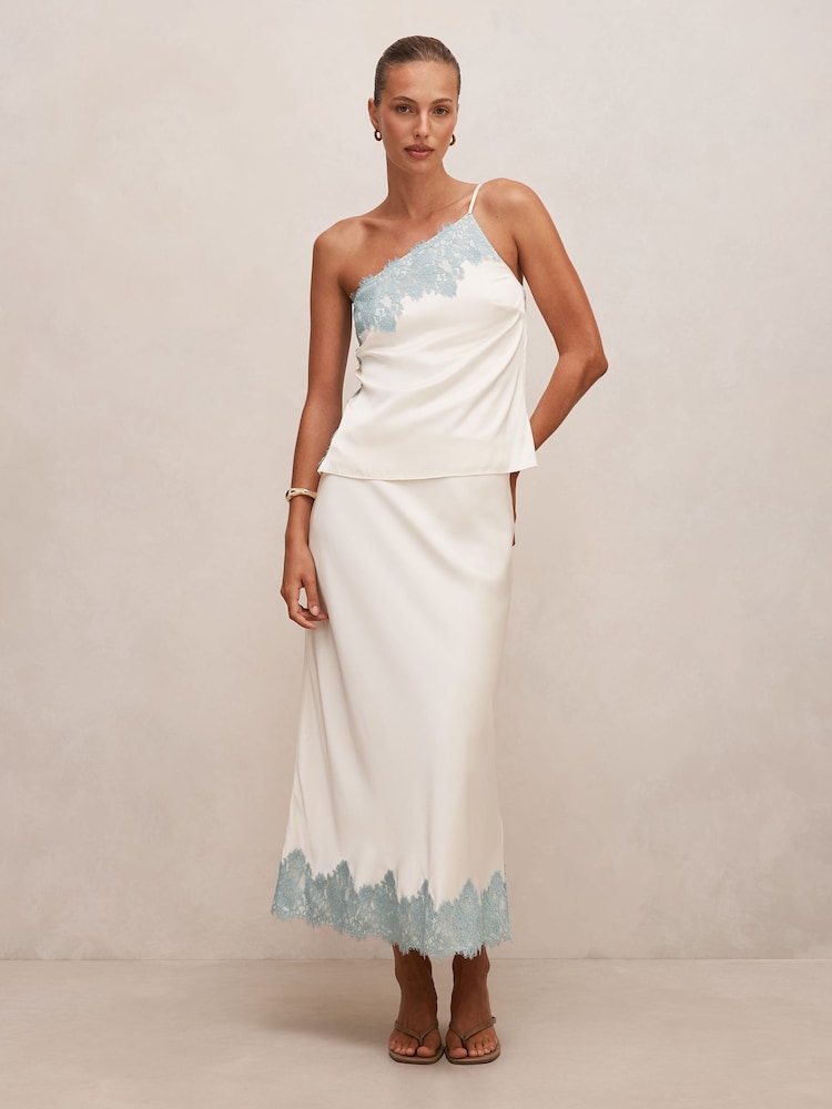 Forever New Cream Adele Lace Trim Midi Skirt - Image 5 of 5 Forever New Cream Adele Lace Trim Midi Skirt - Image 5 of 5