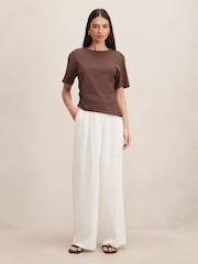 Forever New White Annabelle Pleated Wide Leg Pants - Image 5 of 5