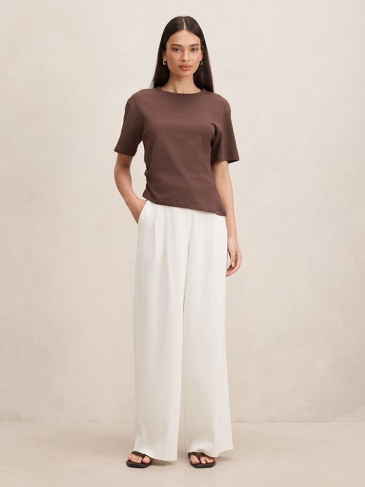 Forever New White Annabelle Pleated Wide Leg Pants - Image 5 of 5 Forever New White Annabelle Pleated Wide Leg Pants - Image 5 of 5