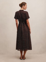 Forever New Brown Therese Short Sleeves Midi Dress - Image 2 of 4