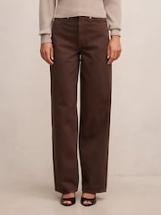 Forever New Brown Gia High Rise Wide Leg Jeans - Image 1 of 5