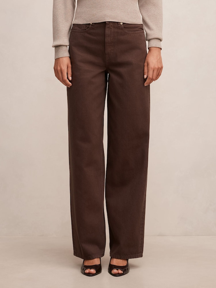 Forever New Brown Gia High Rise Wide Leg Jeans - Image 1 of 5 Forever New Brown Gia High Rise Wide Leg Jeans - Image 1 of 5
